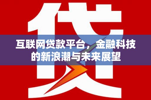 谯城互联网贷款平台，金融科技的新浪潮与未来展望