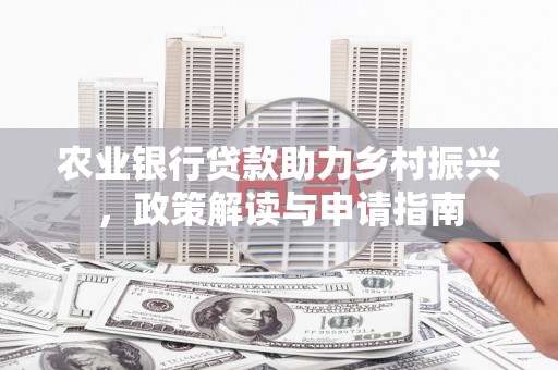 谯城农业银行贷款助力乡村振兴，政策解读与申请指南