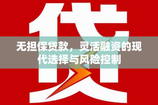 谯城无担保贷款，灵活融资的现代选择与风险控制