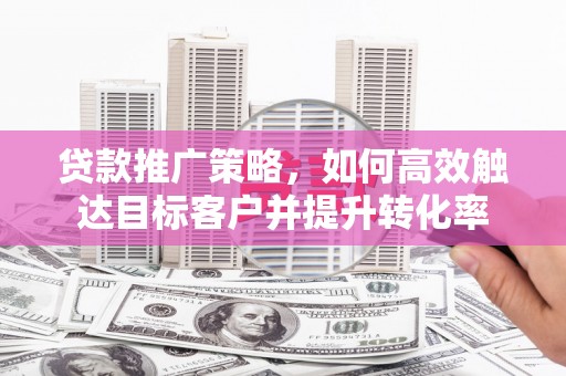 谯城贷款推广策略，如何高效触达目标客户并提升转化率
