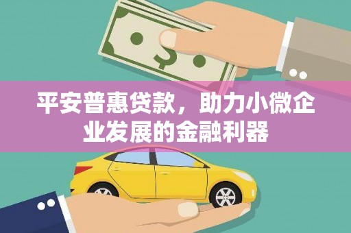 谯城平安普惠贷款，助力小微企业发展的金融利器